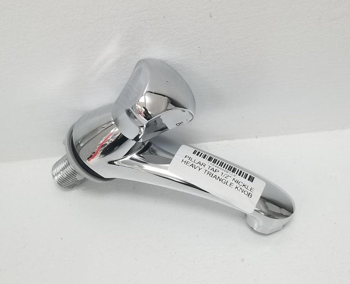 Pillar Tap 1/2" Nickle Heavy Triangle Knob G11-13-10