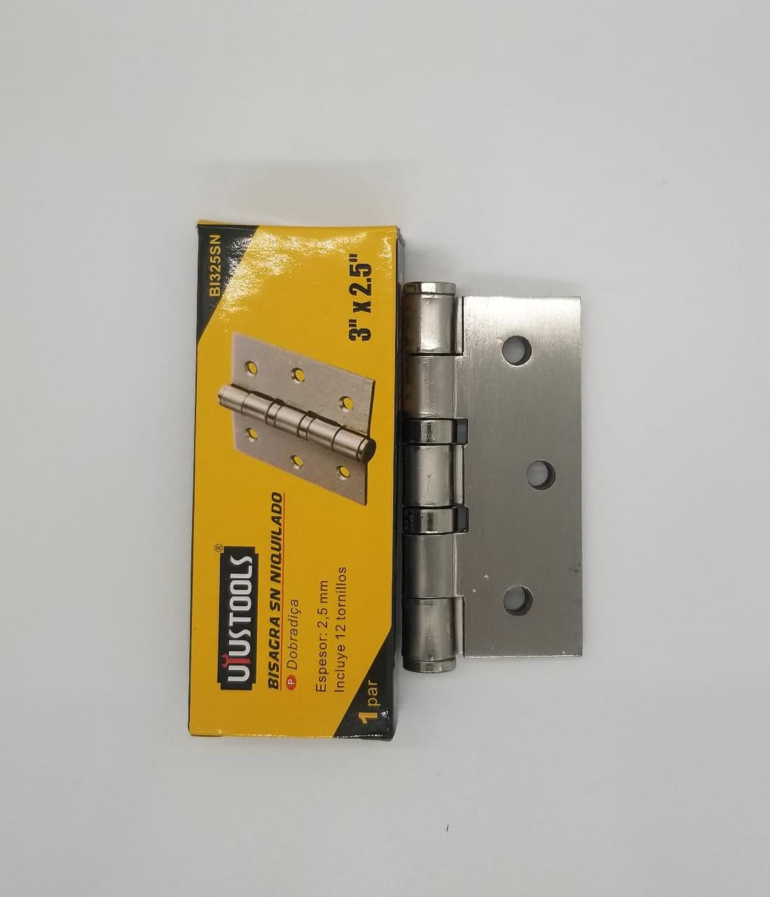 USTOOLS Butt Hinges 3" X 2.5" B1325SN Satin Nickle