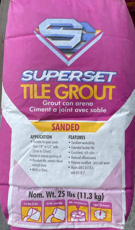 Tile Grout Superset Sanded 25LBS Sack