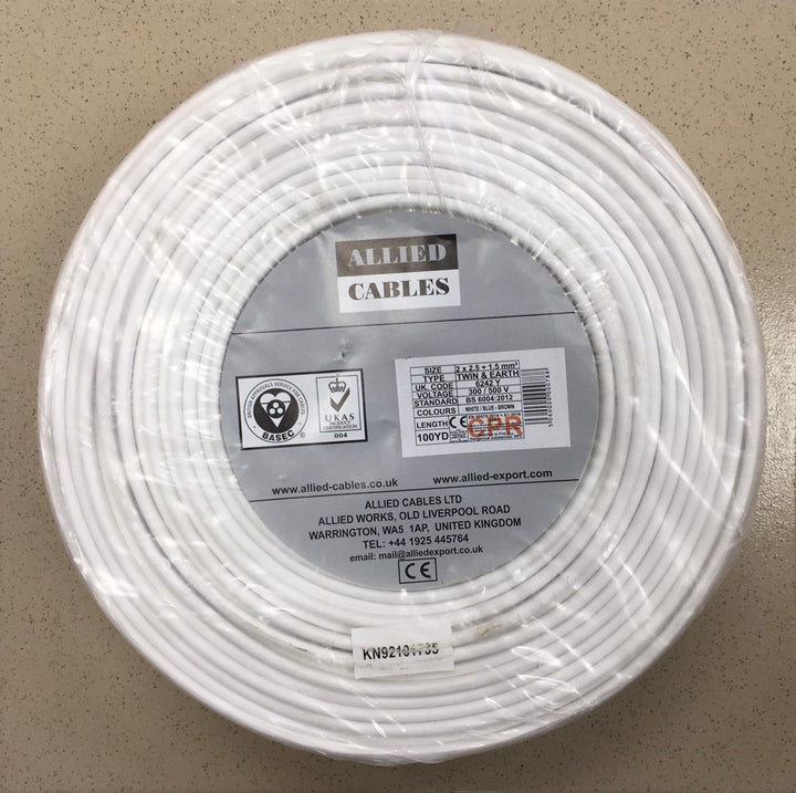 ALLIED Cable 2.5MM 2C W/EARTH 100YDS Roll
