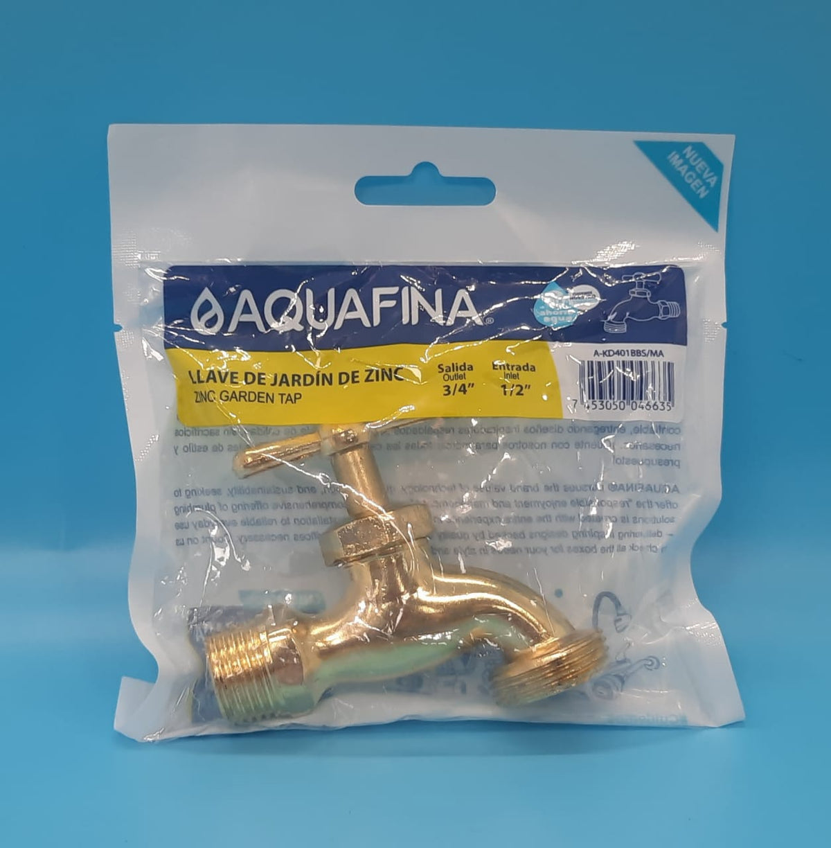 AQUAFINA BLUE Bib Cork 1/2" Aquafina Brass A-KD401B8S/MA