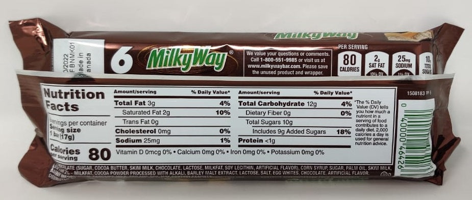 MILKYWAY 6 Bar Pack Fun Size 3.36OZ 95.3G