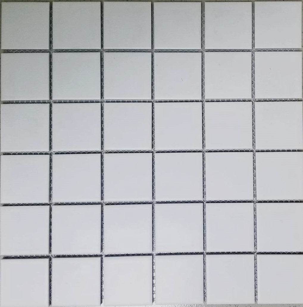 Tile Mosaic 12"X12" White 2"X2" Squares