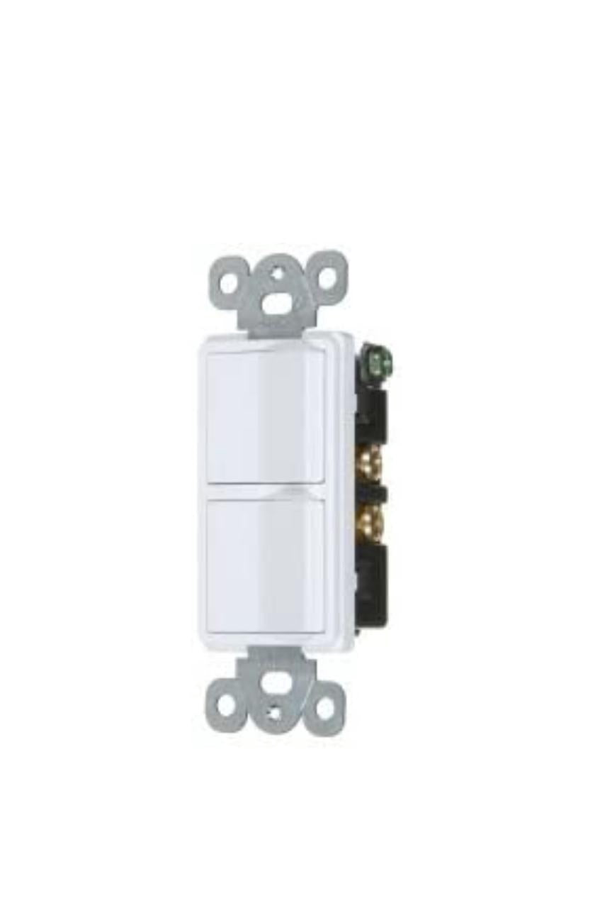 VISTA Switch Decora Double 2 Gang White 15A 4360 46012