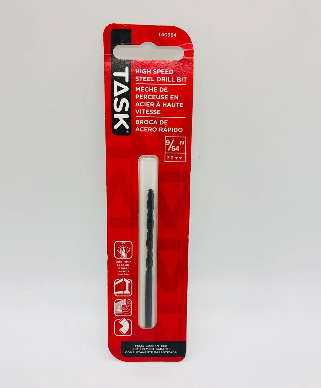 TASK Drill Bit Metal Hss 9/64" T40964