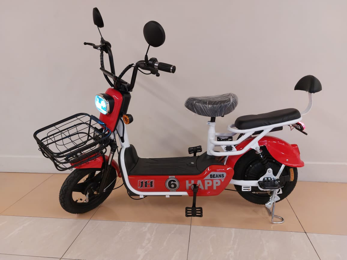 Electric Bike Ku Li Nan Bean Jh 6 1-COLOR 3-SPEED with Mirrors, Turn Signals, Alarm and Charger Ebike