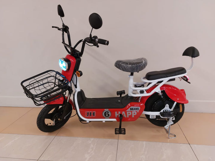 Electric Bike Ku Li Nan Bean Jh 6 1-COLOR 3-SPEED with Mirrors, Turn Signals, Alarm and Charger Ebike