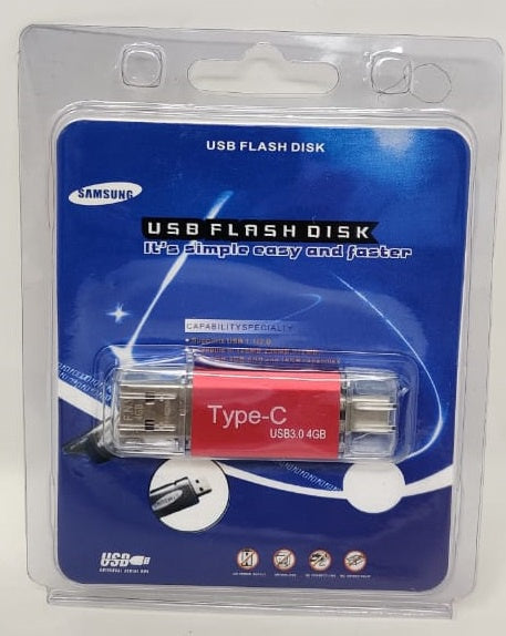 JFNV Computer Flash Drive 4GB USB - TYPE-C 3.0 Disk Metal
