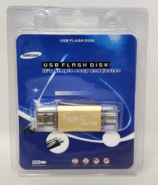 JFNV Computer Flash Drive 4GB USB - TYPE-C 3.0 Disk Metal
