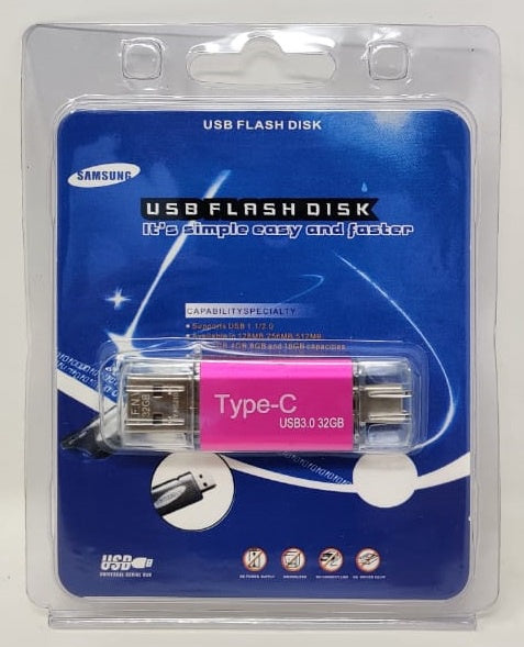 JFNV Computer Flash Drive 32GB USB - TYPE-C 3.0 Disk Metal