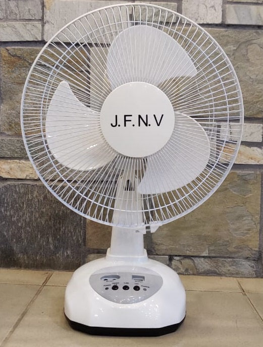 JFNV Fan 12" J.f.n.v 012T Solar Rechargeable Desk AC/DC Dual Power