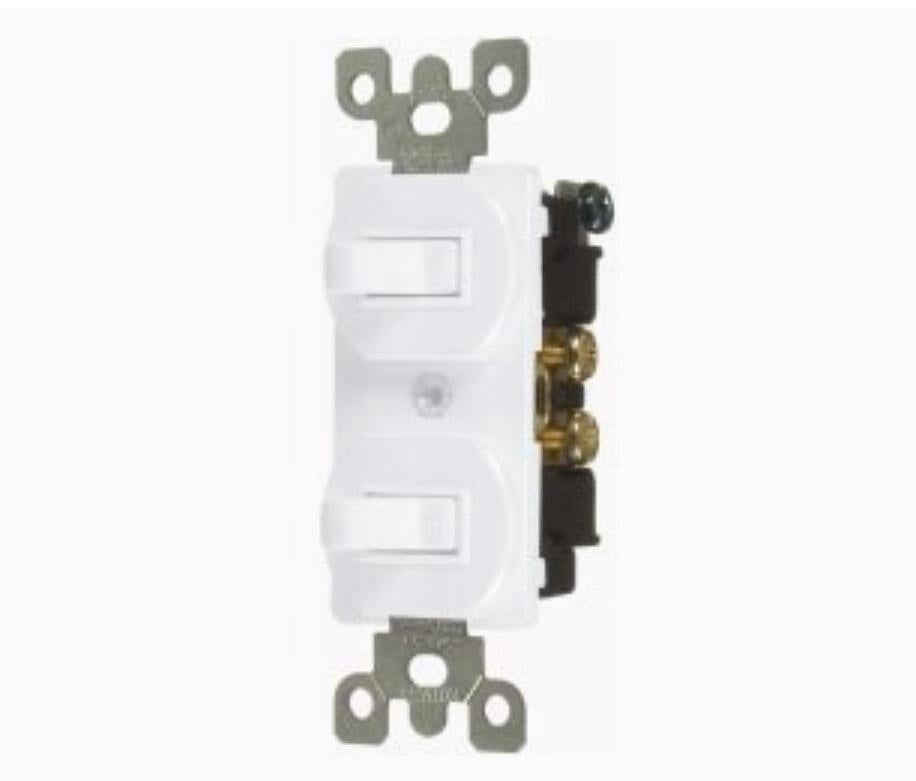 VISTA Switch Toggle Double Sp 15A White 4902 46011