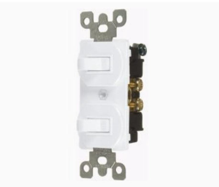 VISTA Switch Toggle Double Sp 15A White 4902 46011