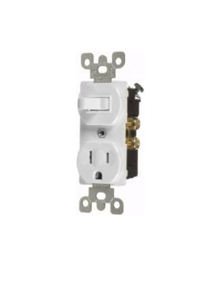 VISTA Switch Toggle with Outlet Sp 15A White 4924 45017