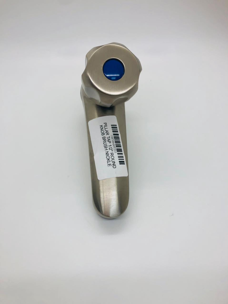 Pillar Tap 1/2" Round Knob Brush Nickle
