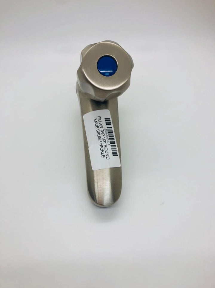 Pillar Tap 1/2" Round Knob Brush Nickle