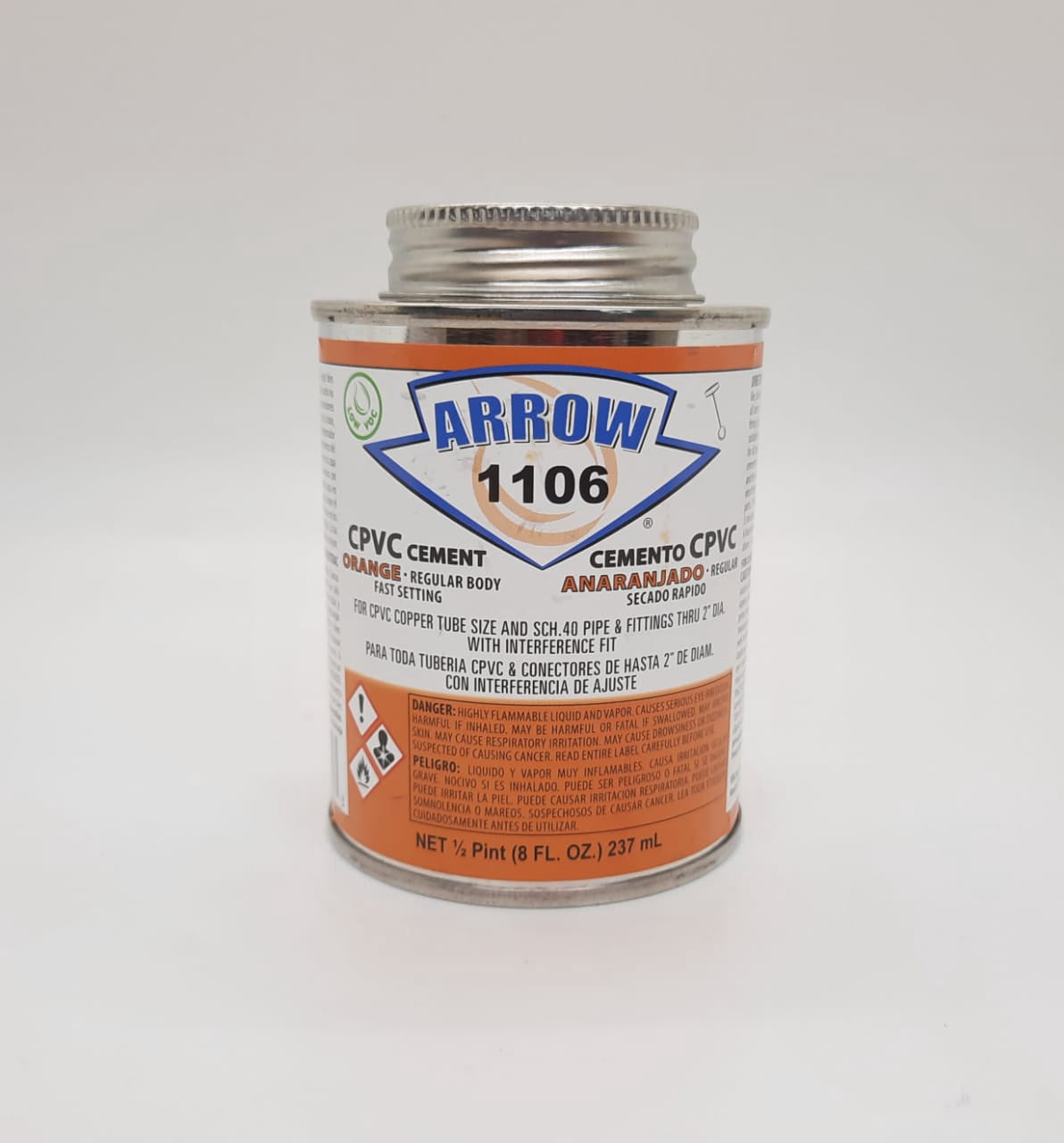 Cpvc Paste Cement 1/2PT Arrow Orange