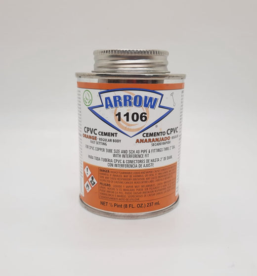 Cpvc Paste Cement 1/2PT Arrow Orange