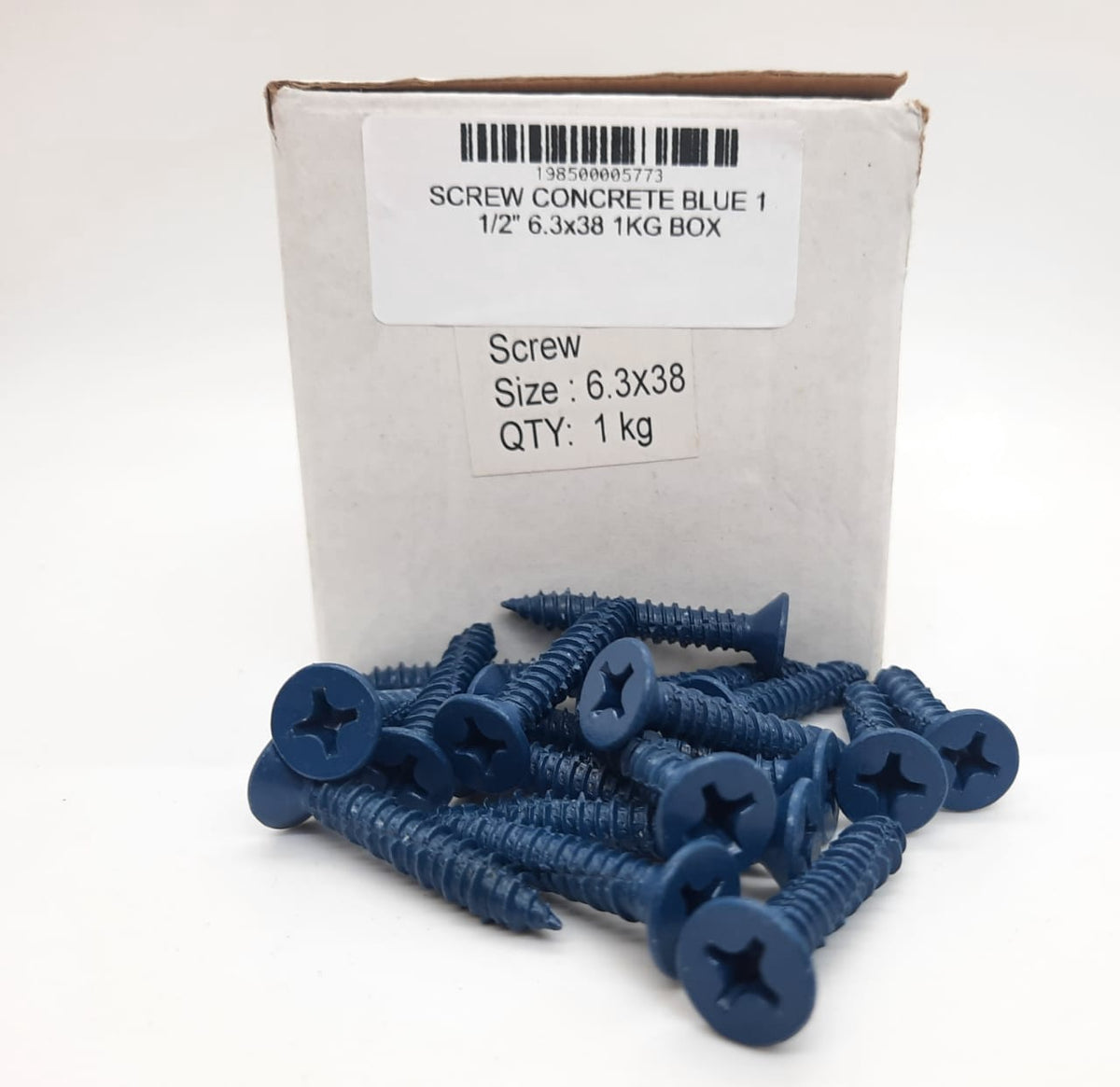 Screw Concrete Blue 1 1/2" 6.3X38 1KG BOX/155PCS