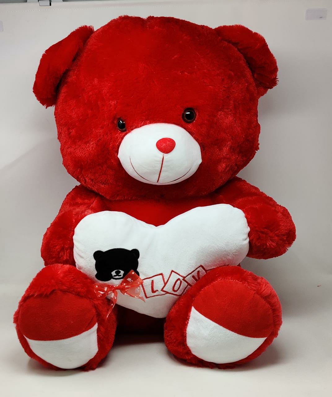 Plush Teddy BEAR-60 Red Love Black Bear with Heart