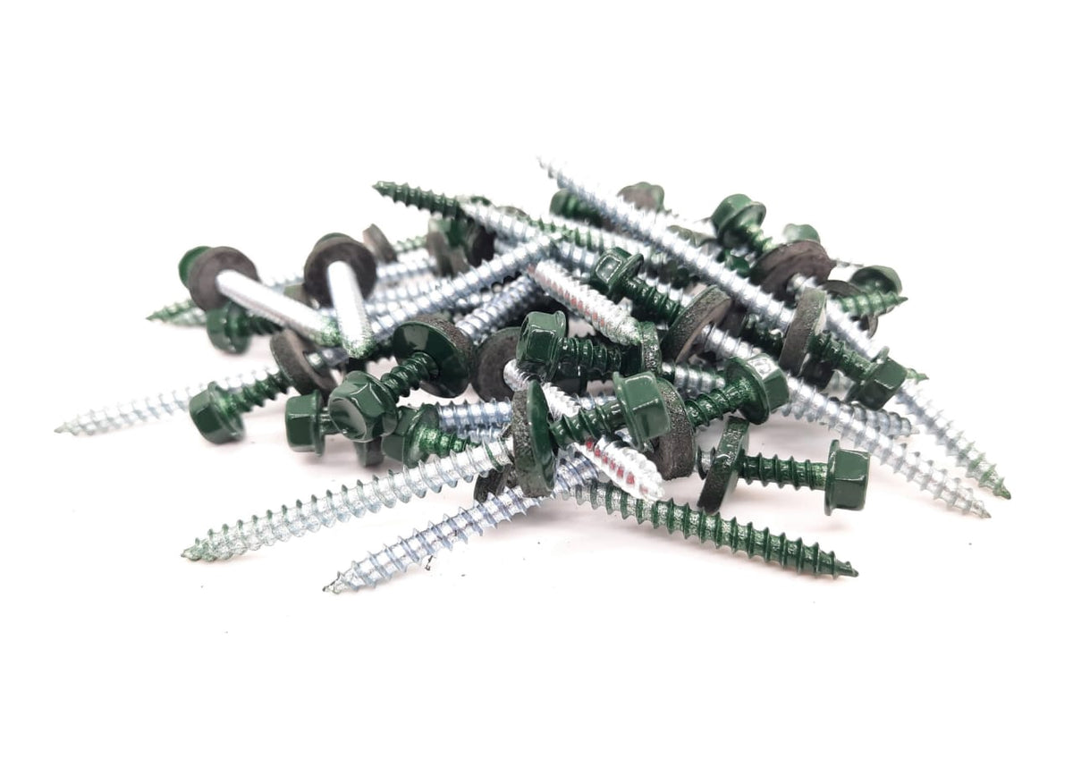 Screw Ind. 2 1/2" 10G Green METAL-WOOD 1 KG/135PCS Pat RAL6005 4.8*2 .5 Box