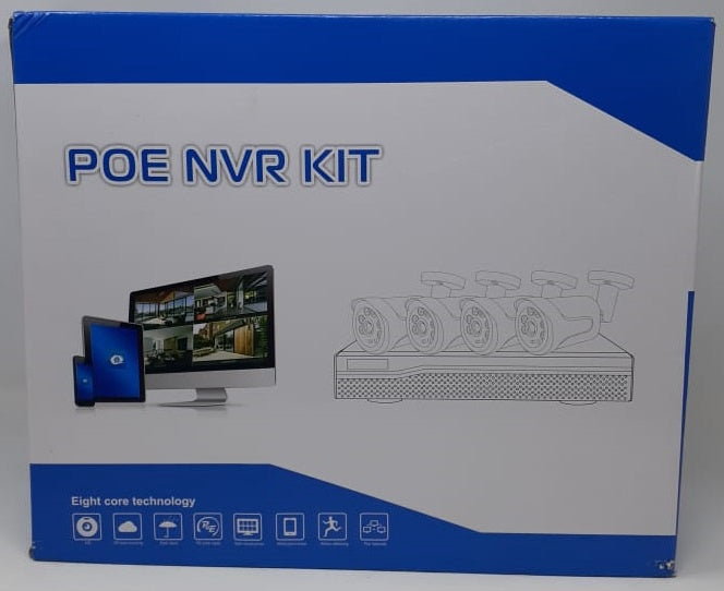 Security Camera Kit 4-PORT Nvr Poe Full Kit with 1TB Hard Drive