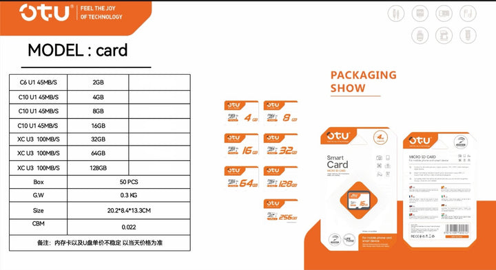 OTU Micro Sd Card 4GB Smart Card