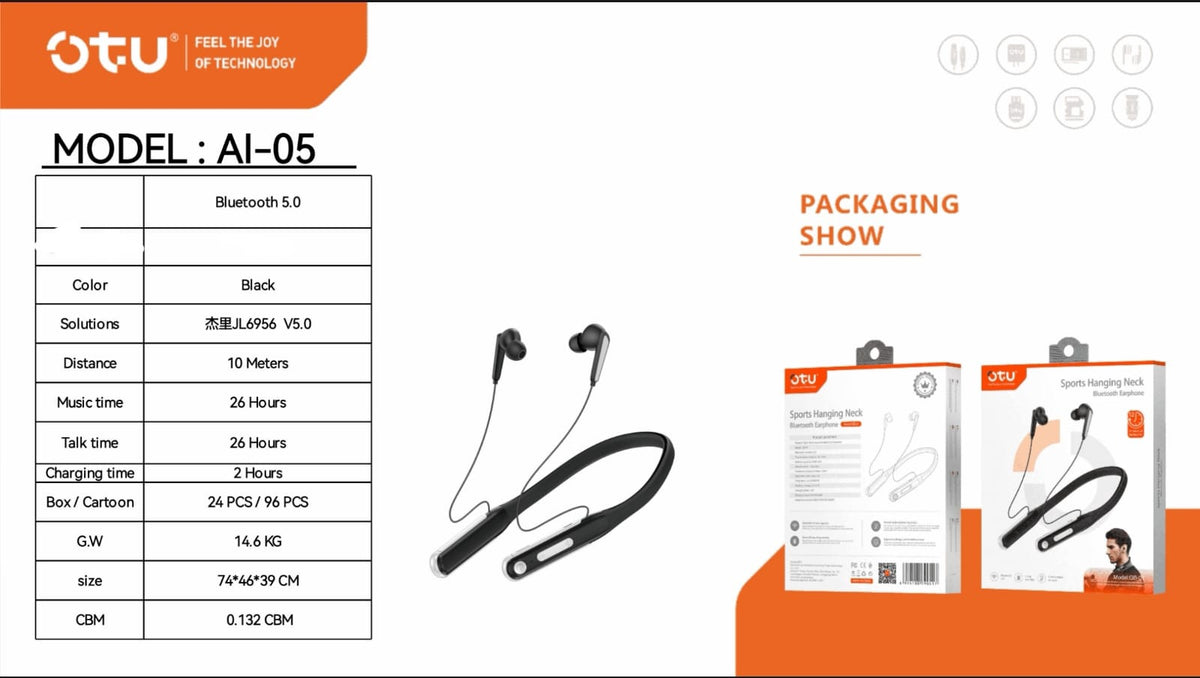 OTU Headphones Neck AI-05 Sports Hanging Neck Bluetooth Earphone