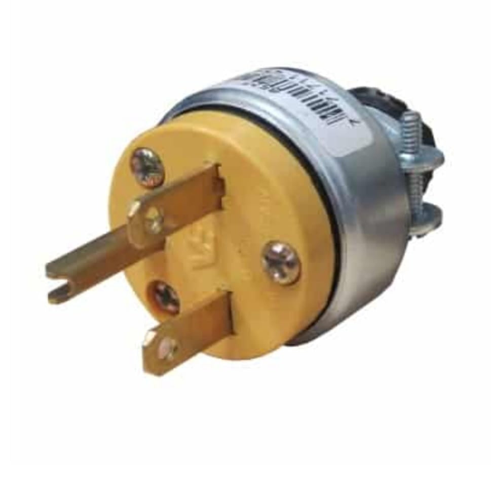 VISTA Plug 3 Pin Ve 220V 15A Armoured Chrome & Yellow 6527