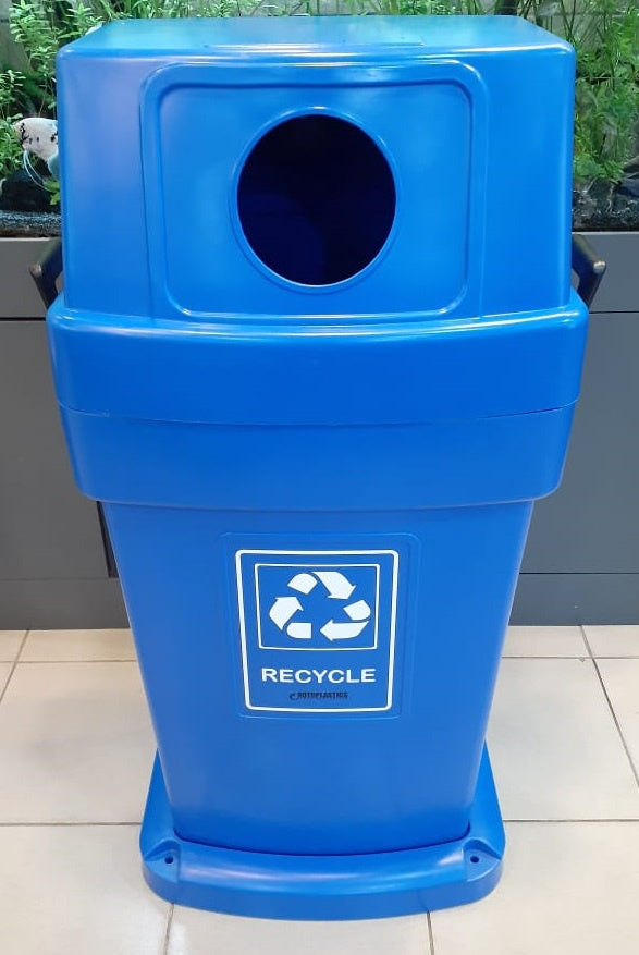 Bin Plastic Medium with Cover Roto 30GAL with Base Recycling Heavy Duty