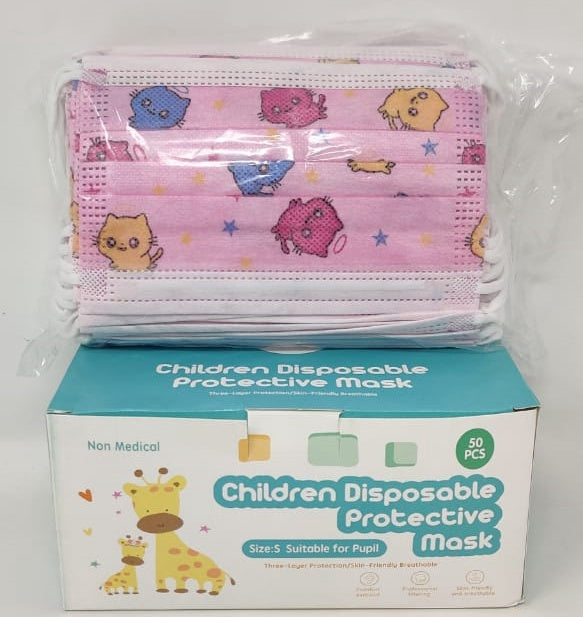 Face Mask 50PCS Pack Kids Children Disposable Protective