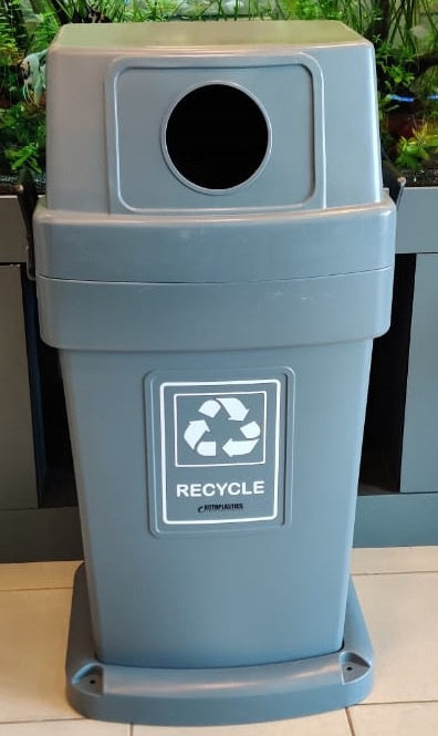 Bin Plastic Medium with Cover Roto 30GAL with Base Recycling Heavy Duty