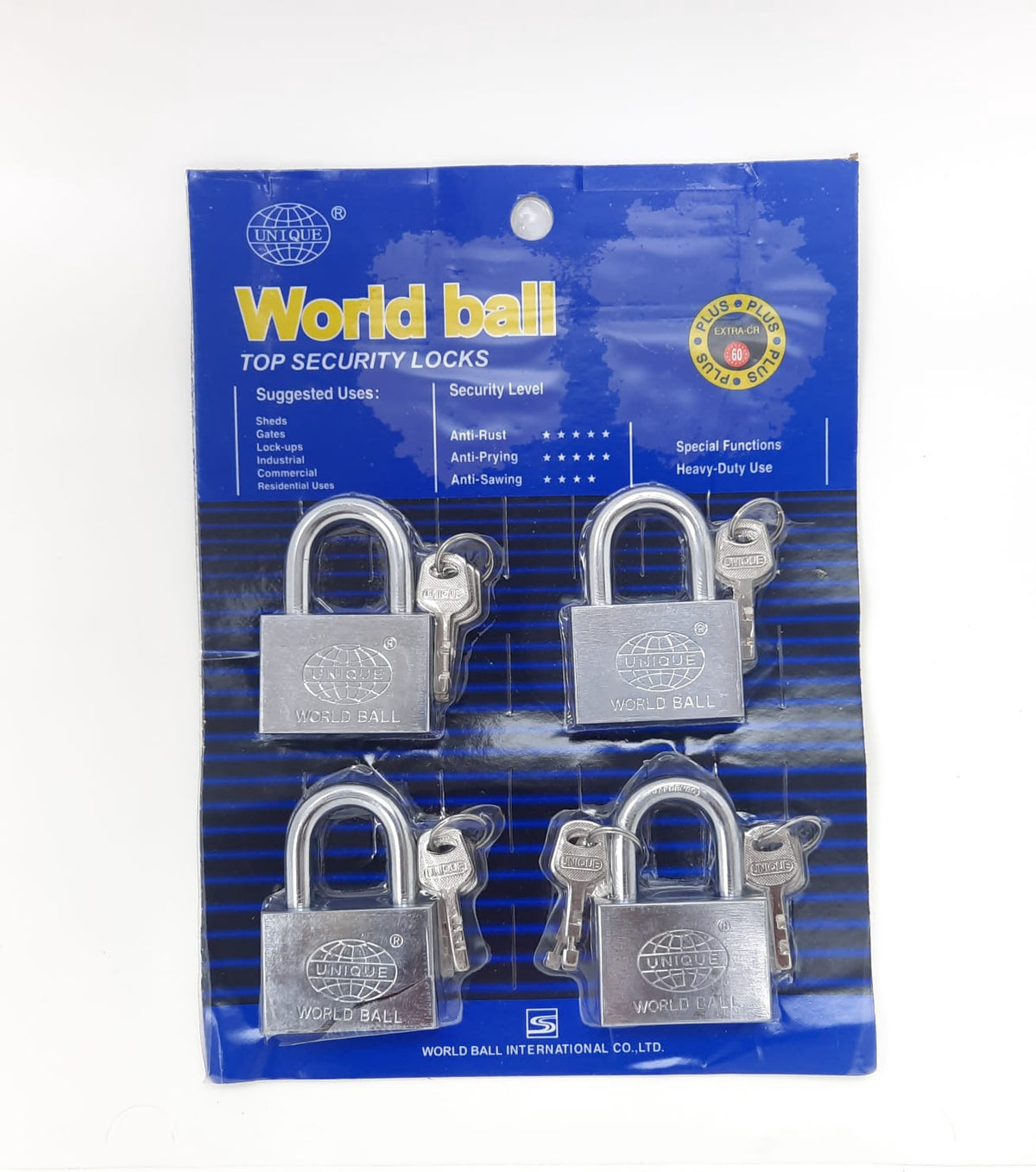 WORLD BALL Padlock 60MM 4PCS Unique