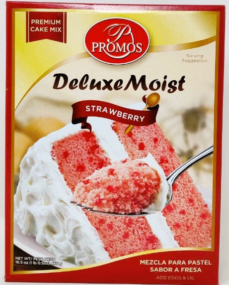 PROMOS Deluxe Moist Strawberry Premium Cake Mix 16.5OZ 468G