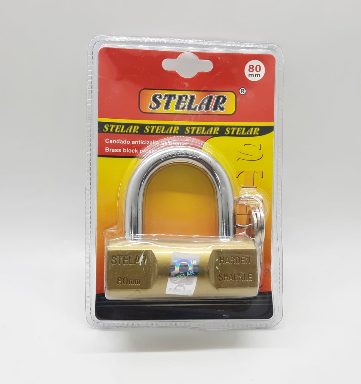 STELAR Padlock 80MM Brass Block