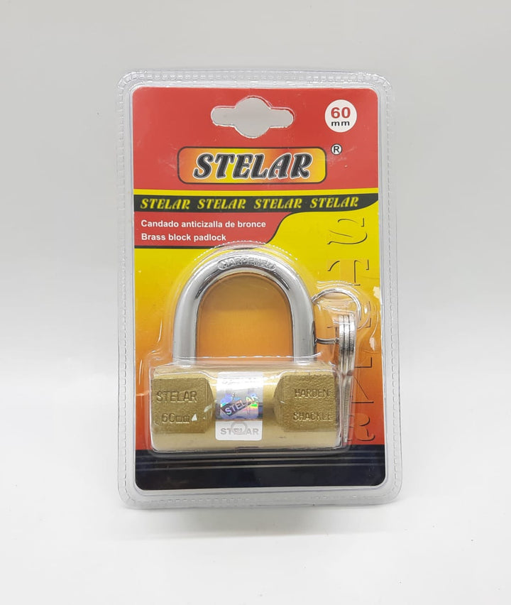 STELAR Padlock 60MM Brass Block