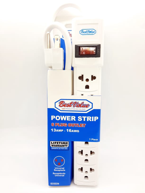 BEST VALUE Power Strip 6 Outlet E33226