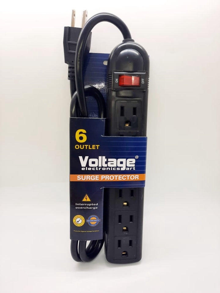 VOLTAGE Power Strip 6 Outlet GTS-B14-BLK