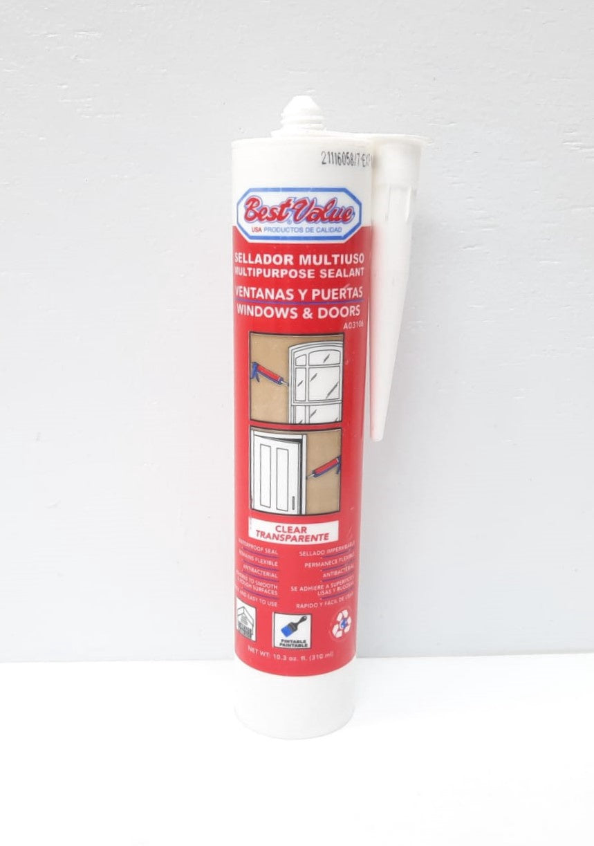 BEST VALUE Silicone Sealant 10.3 OZ Clear Windows & Doors A03106
