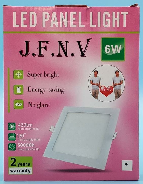 Light LED Panel 6W J.f.n.v Square White 6500K 85-265V