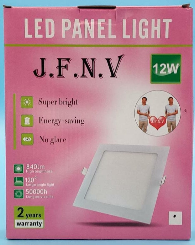 Light LED Panel 12W J.f.n.v Square White 6500K 85-265V