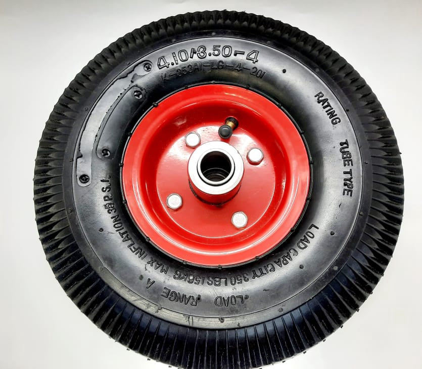 Trolly Wheel W/TUBE 10" 4.10/3.50-4 4P Red