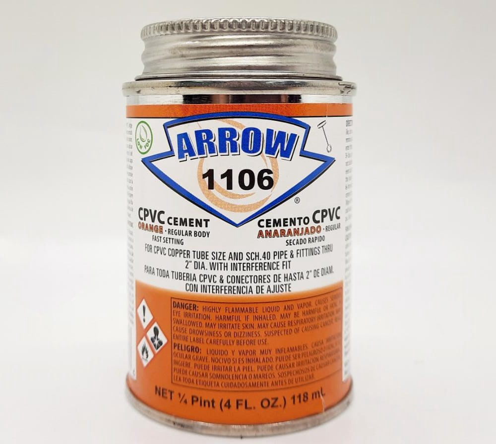 Cpvc Paste Cement 1/4PT Arrow Orange
