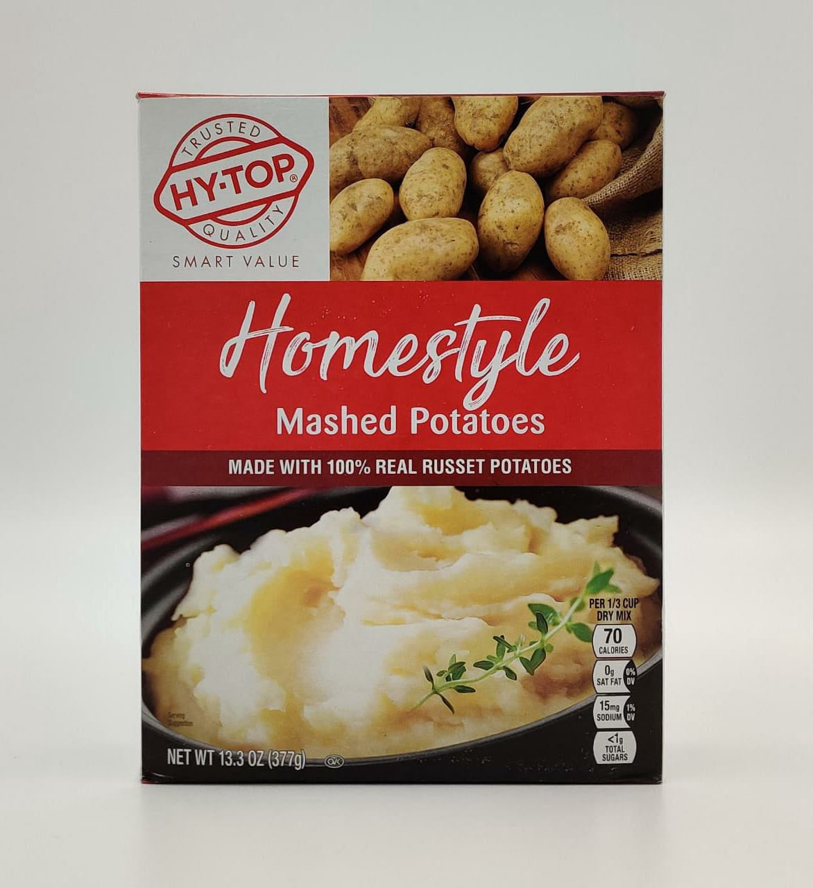 HY-TOP Instant Mashed Potatoes 100% Real Russet Potatoes 13.3OZ 377G