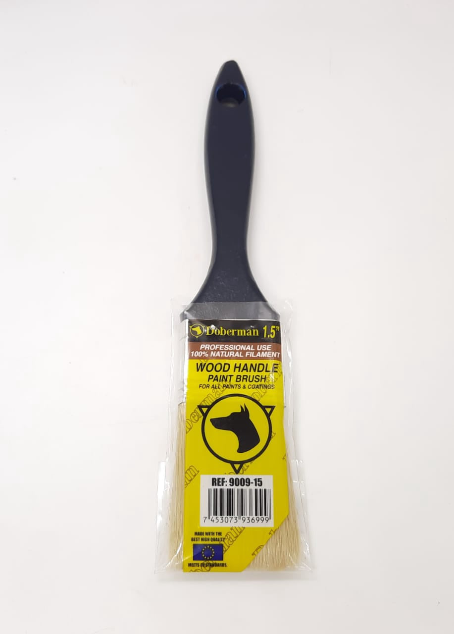 DOBERMAN Paint Brush 1.5" Black Wood Handle 9009-15