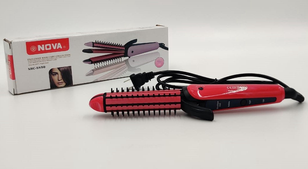 NOVA Hair Straighten Iron NHC-8890 3IN1 Curl