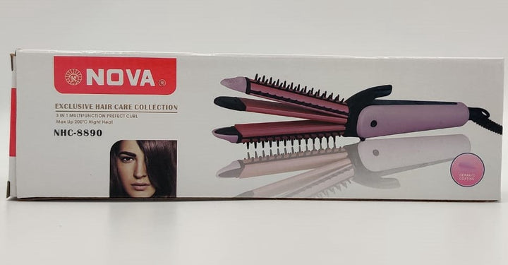 NOVA Hair Straighten Iron NHC-8890 3IN1 Curl