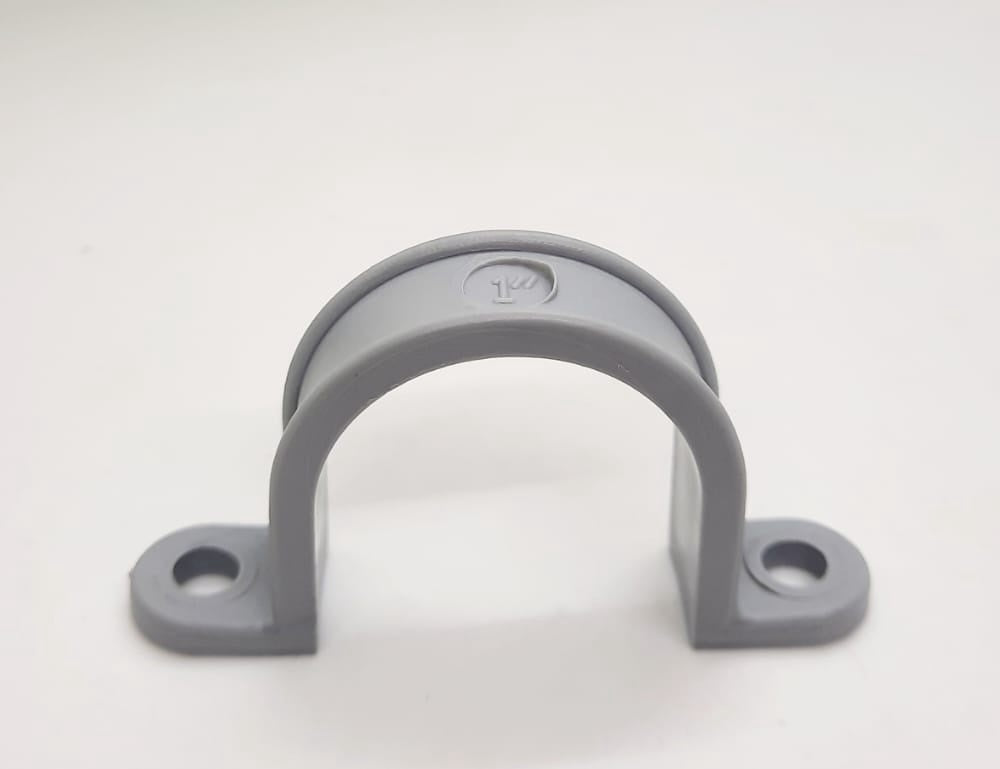 PVC Pipe Strap 1" Light WHITE/GREY