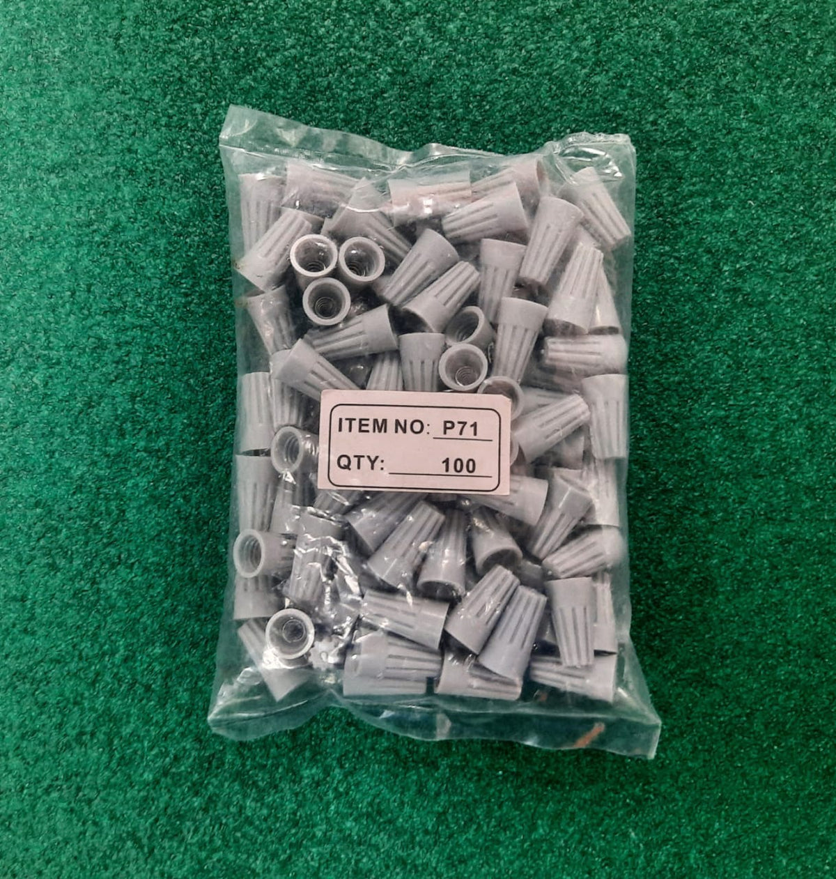 Connector Wire Screw on Grey P71 100PCS Pack