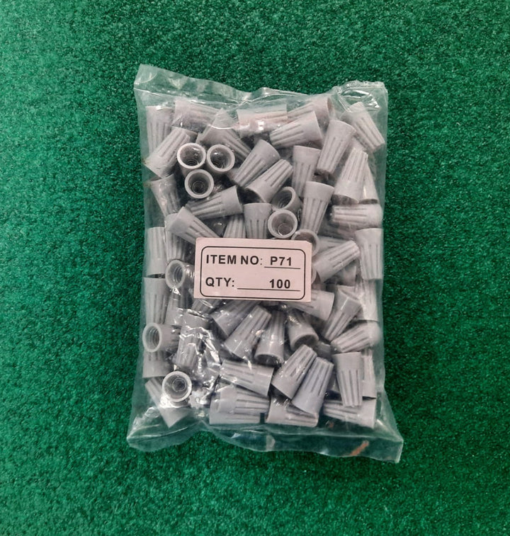 Connector Wire Screw on Grey P71 100PCS Pack